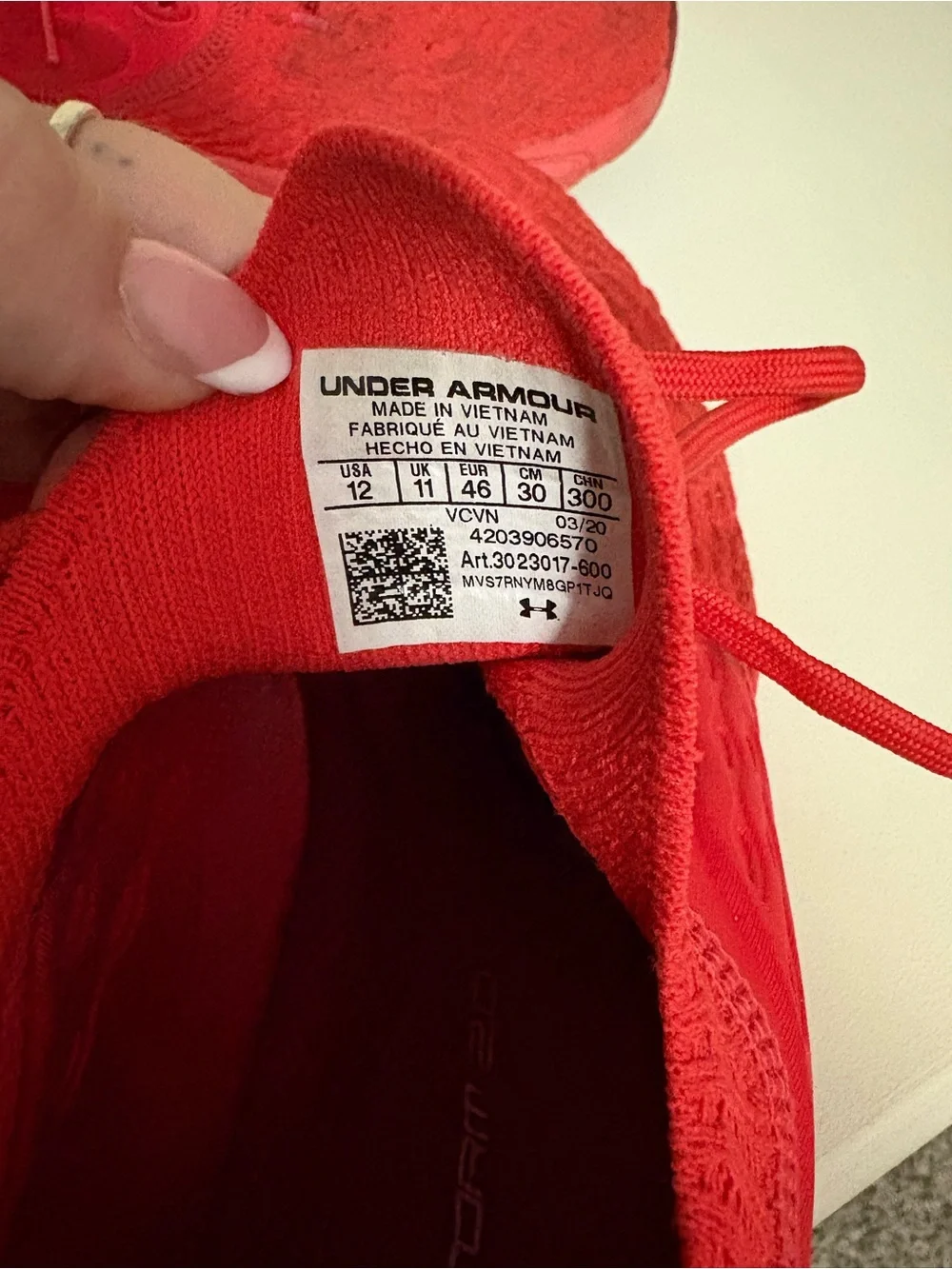 Under Armour Red Men's Athletic Running Shoes